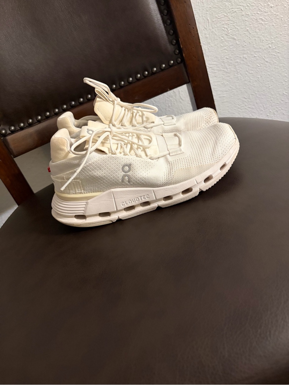 On Running Cream/Off-White Knit CloudTec Women's Athletic Shoes